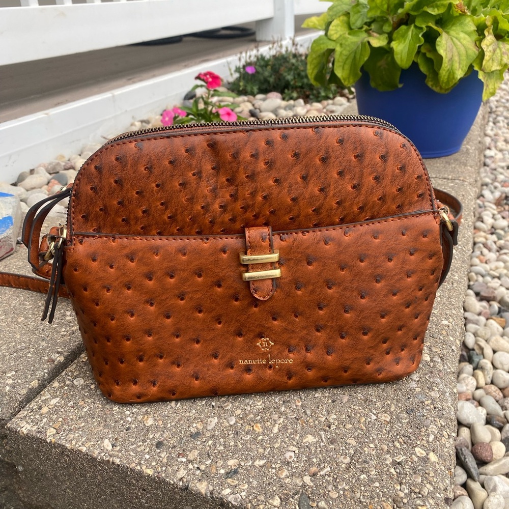 Nanette Lepore Dimpled Leather Crossbody Purse